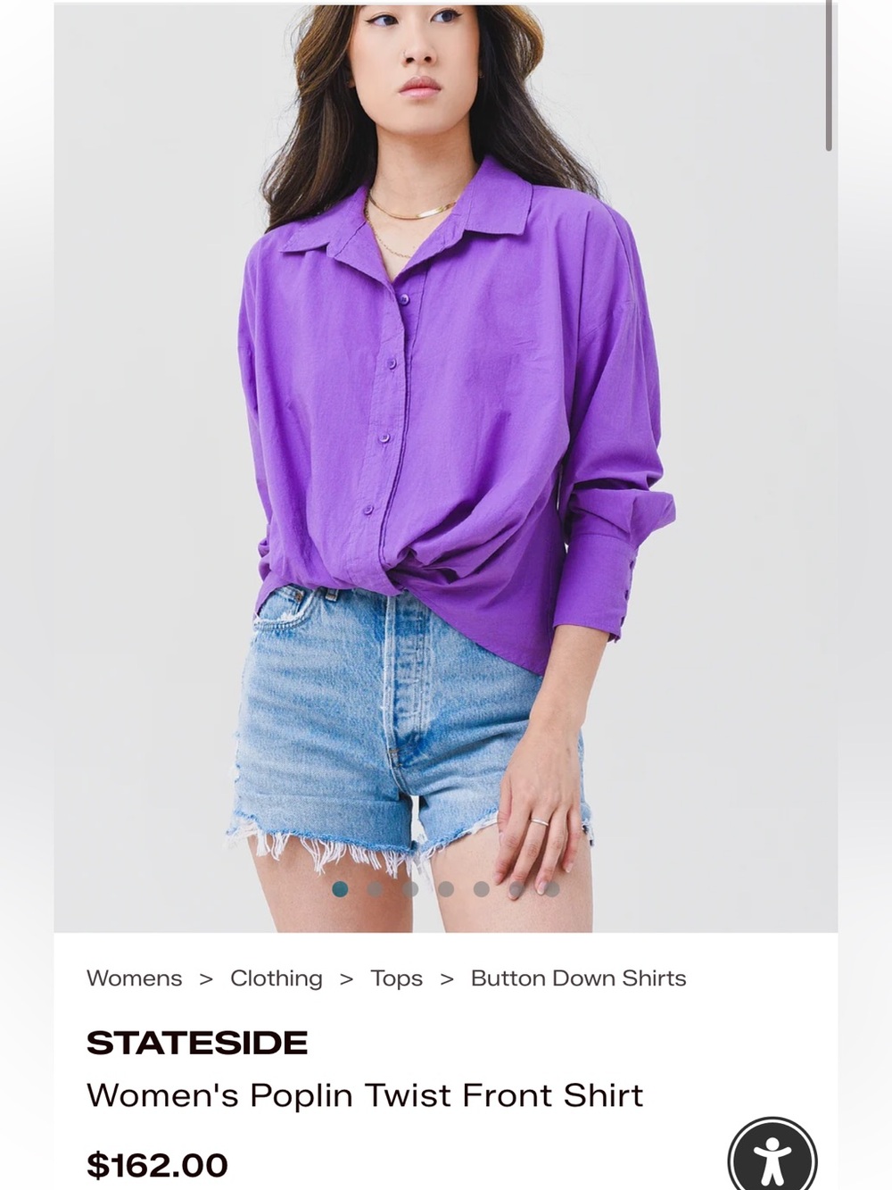 STATESIDE Purple Button-Down Relaxed Shirt